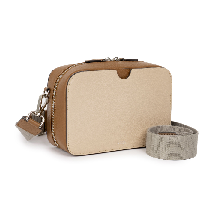 VERA A Block with Canvas Strap in Brown Cube
