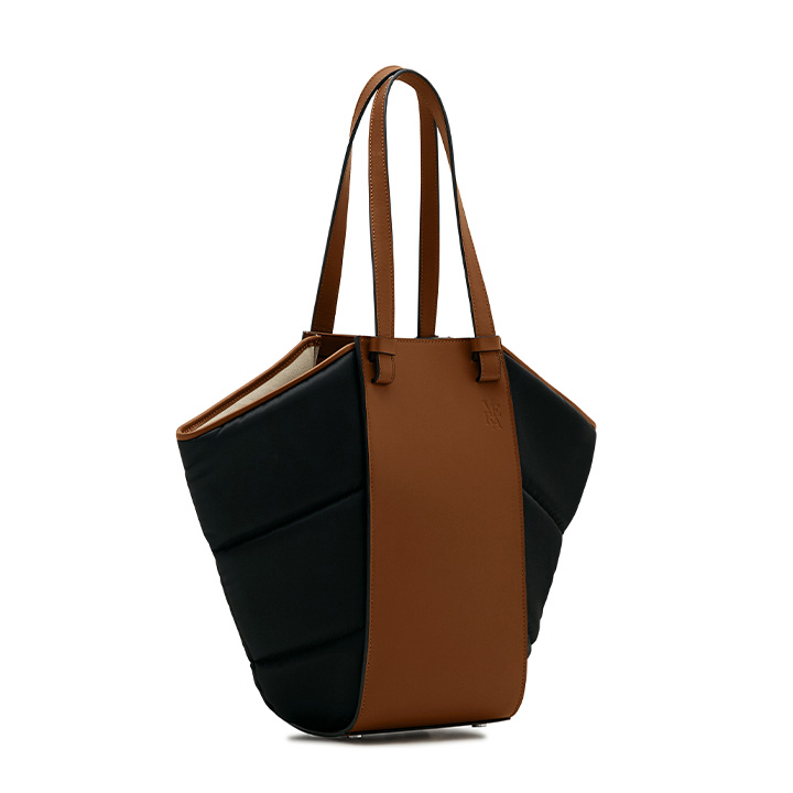 VERA Cabas Tote Puffy in Lava / Black
