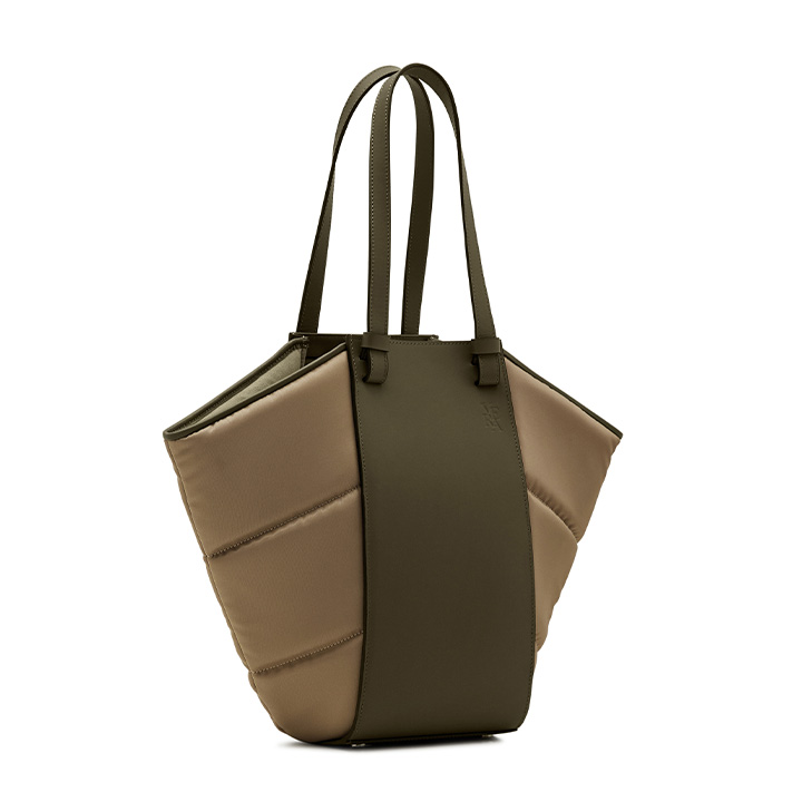 VERA Cabas Tote Puffy in Olive / Savana