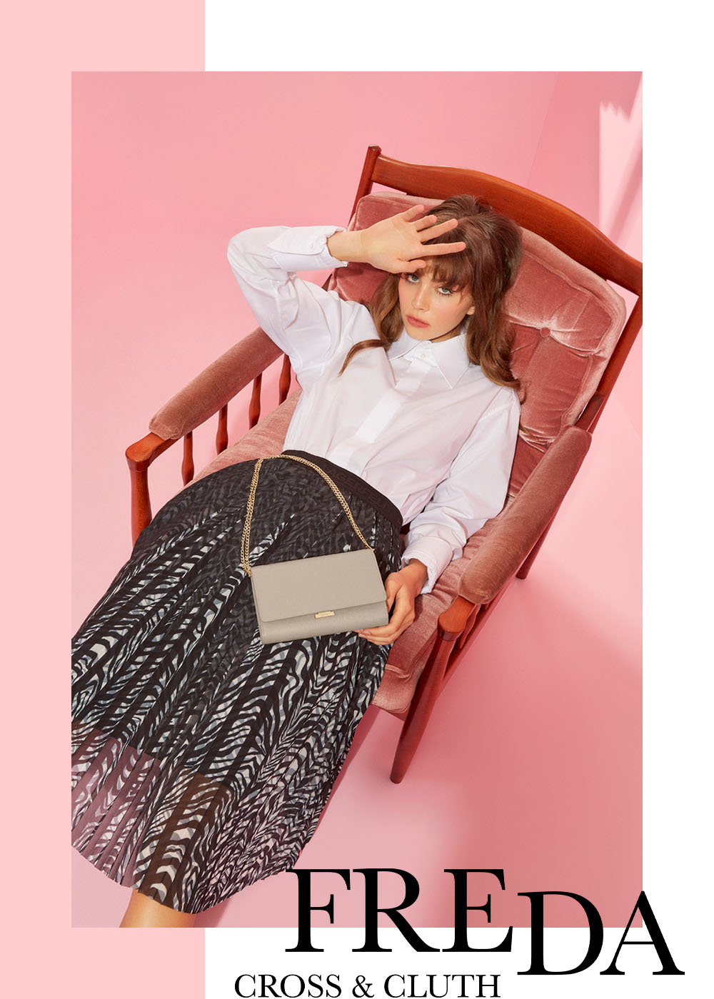 VERA Freda - Wallet on Chain Plus, กระเป๋าสตางค์ที่พลัสด้วยสายสะพายโซ่และสายหนัง