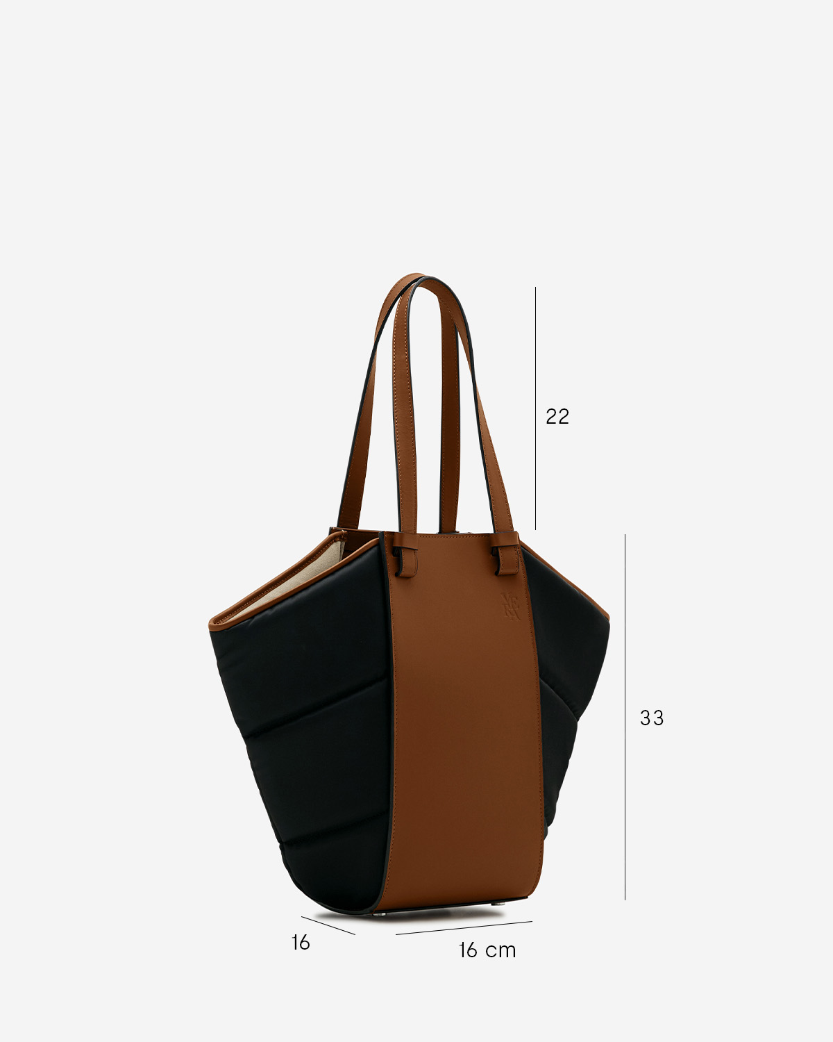 VERA Cabas Tote Puffy in Lava / Black