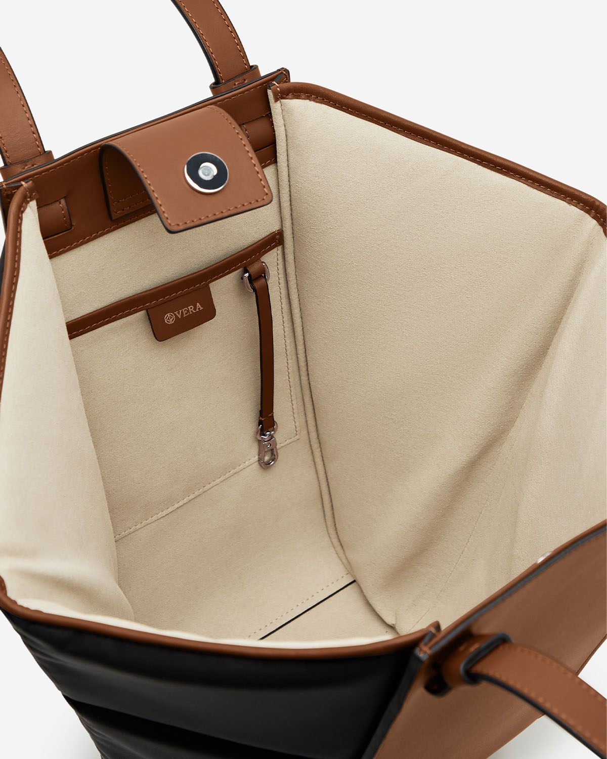 VERA Cabas Tote Puffy in Lava / Black