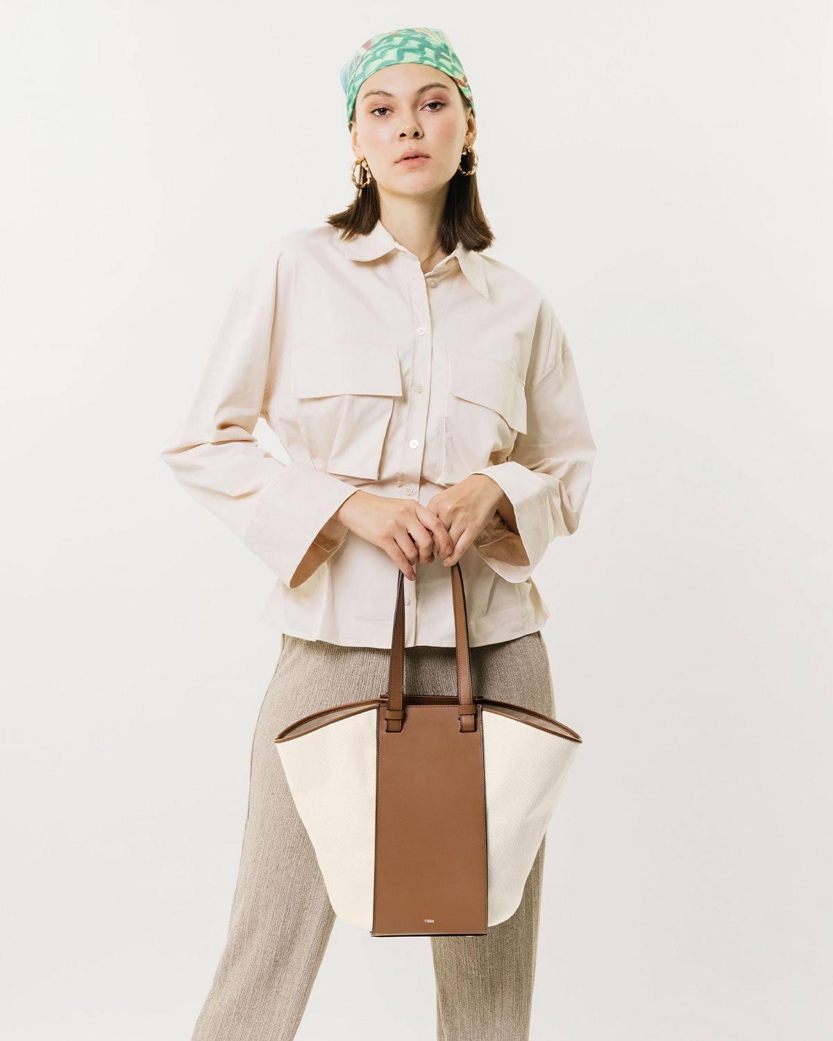 VERA Cabas Tote in Canvas Tan