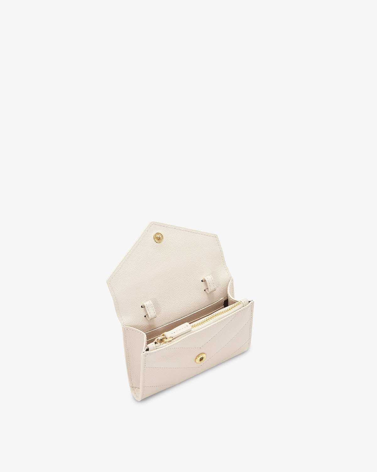 VERA CAVIAR Envelop Wallet in Oyster กระเป๋าสตางค์ทรง envelop ทำจากหนังแท้ลาย Caviar สี Oyster
