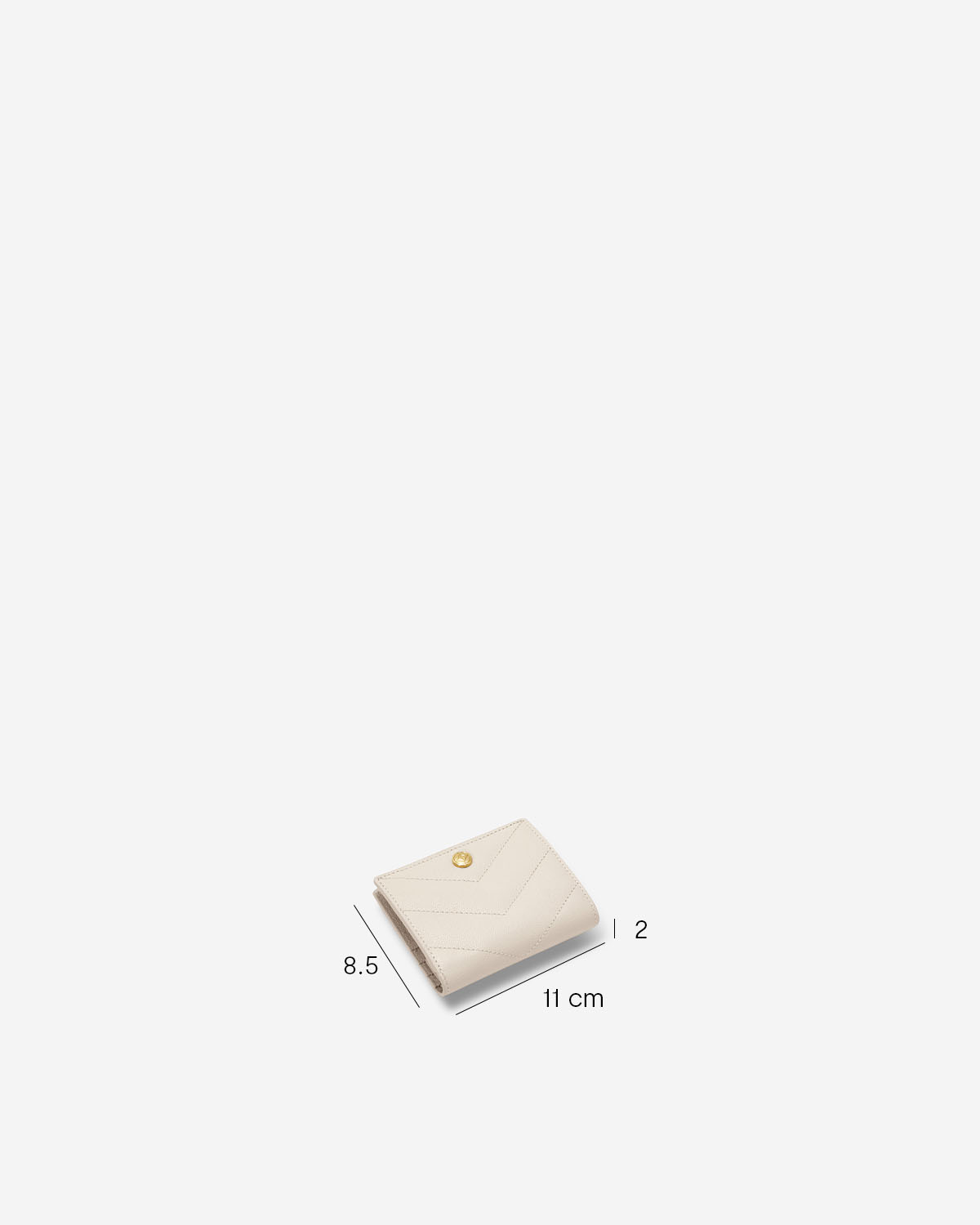 VERA CAVIAR Petite Wallet in Oyster กระเป๋าสตางค์แบบ 2 ทบ ทำจากหนังแท้ลาย Caviar สี Oyster