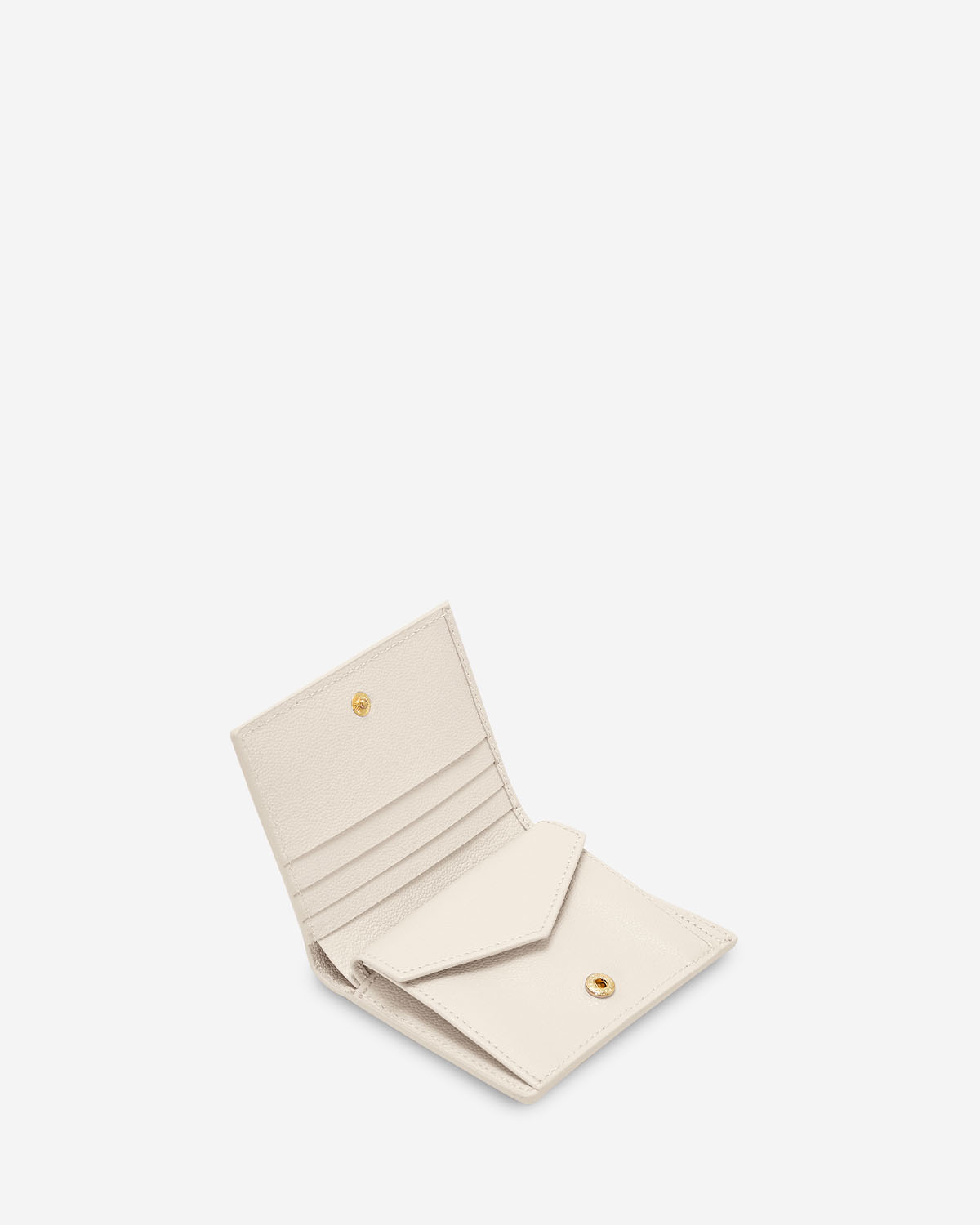 VERA CAVIAR Petite Wallet in Oyster กระเป๋าสตางค์แบบ 2 ทบ ทำจากหนังแท้ลาย Caviar สี Oyster