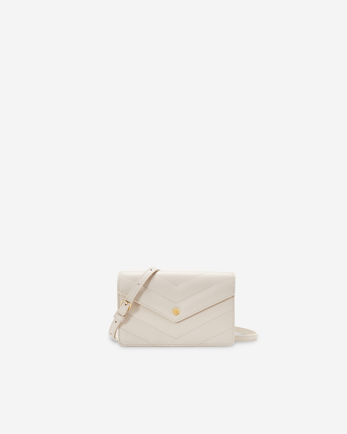VERA CAVIAR Wallet on Chain in Oyster กระเป๋า WoC หนัง Caviar พร้อมสายหนังและสายโซ่ สี Oyster