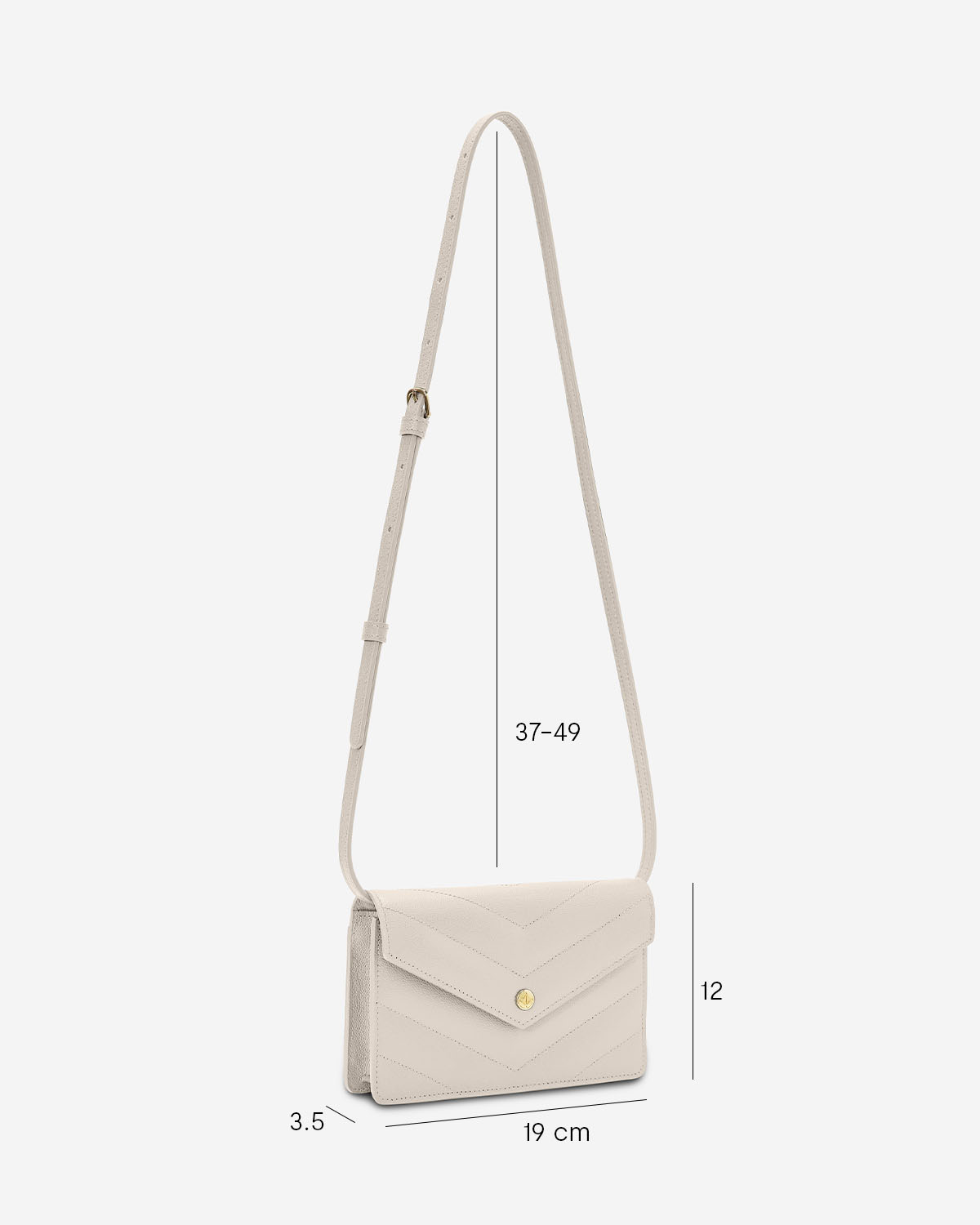 VERA CAVIAR Wallet on Chain in Oyster กระเป๋า WoC หนัง Caviar พร้อมสายหนังและสายโซ่ สี Oyster