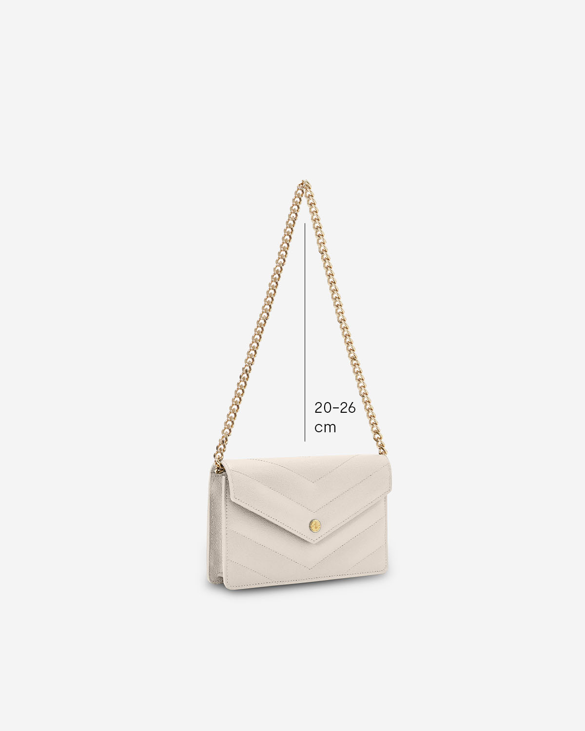 VERA CAVIAR Wallet on Chain in Oyster กระเป๋า WoC หนัง Caviar พร้อมสายหนังและสายโซ่ สี Oyster