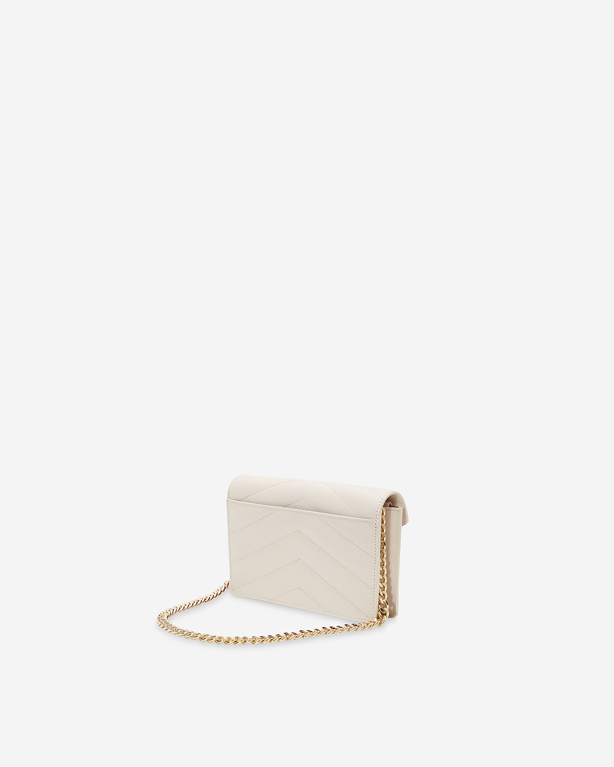 VERA CAVIAR Wallet on Chain in Oyster กระเป๋า WoC หนัง Caviar พร้อมสายหนังและสายโซ่ สี Oyster