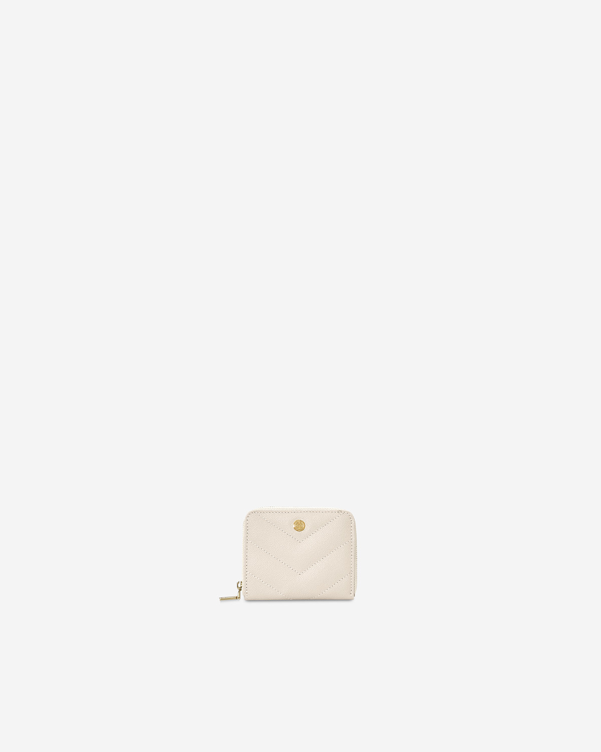 VERA CAVIAR Zipped Wallet in Oyster กระเป๋าสตางค์ซิปรอบ อยู่ทรงสวย ทำจากหนังแท้ลาย Caviar สี Oyster