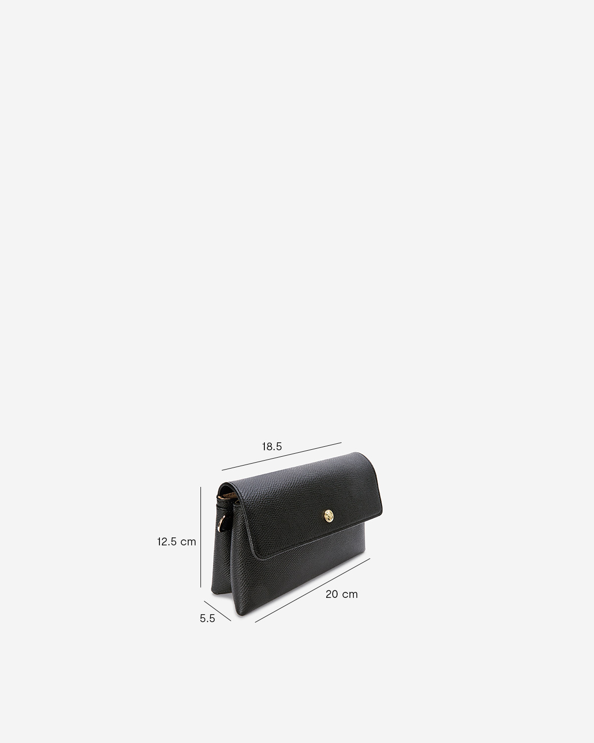 VERA Emily Crossbody with Leather Braided Gold Chain in Powerful Black กระเป๋าสะพายข้างหนังแท้ พร้อมสายโซ่สีทองร้อยหนัง สีดำ