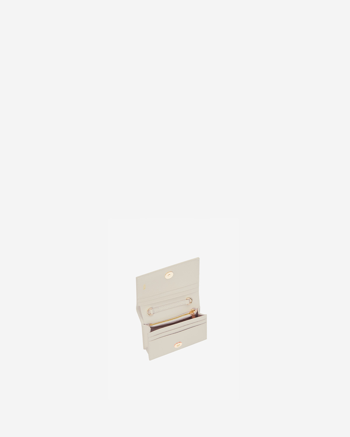 VERA Emily Flap Wallet with Leather Braided Gold Chain in Calming Beige กระเป๋าสตางค์หนังแท้ แบบเปิดฝา พร้อมสายโซ่สีทองร้อยหนัง สีเบจ