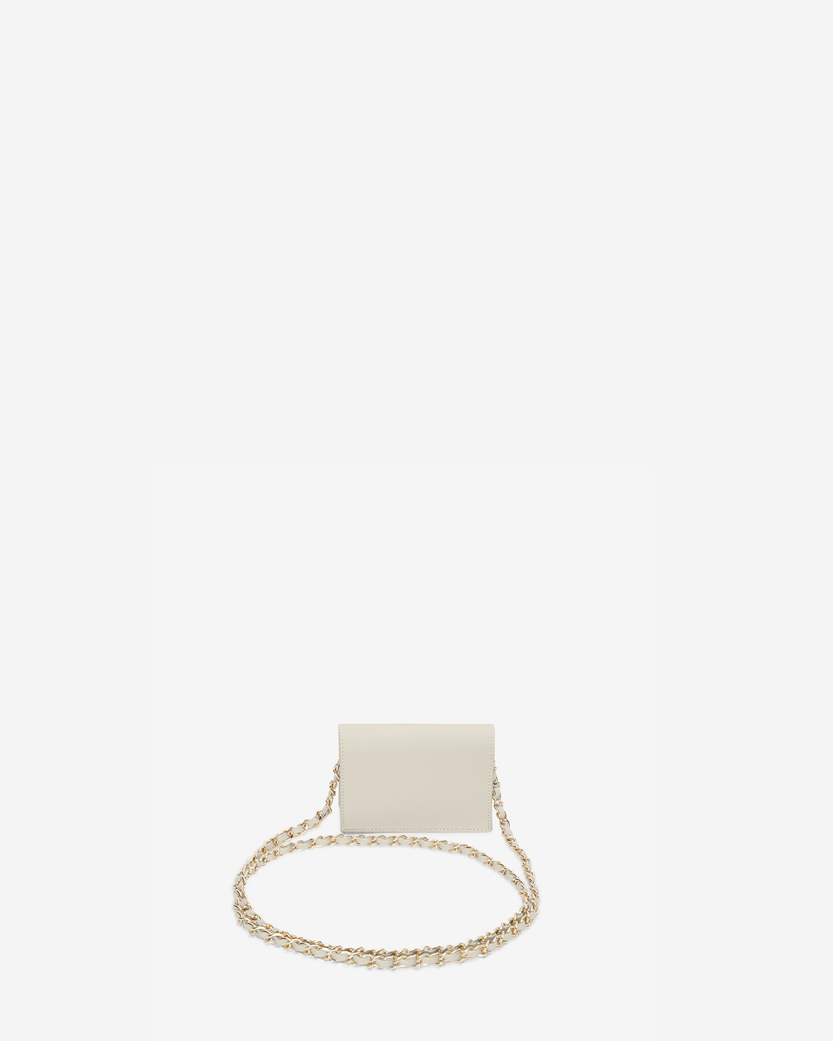 VERA Emily Flap Wallet with Leather Braided Gold Chain in Calming Beige กระเป๋าสตางค์หนังแท้ แบบเปิดฝา พร้อมสายโซ่สีทองร้อยหนัง สีเบจ