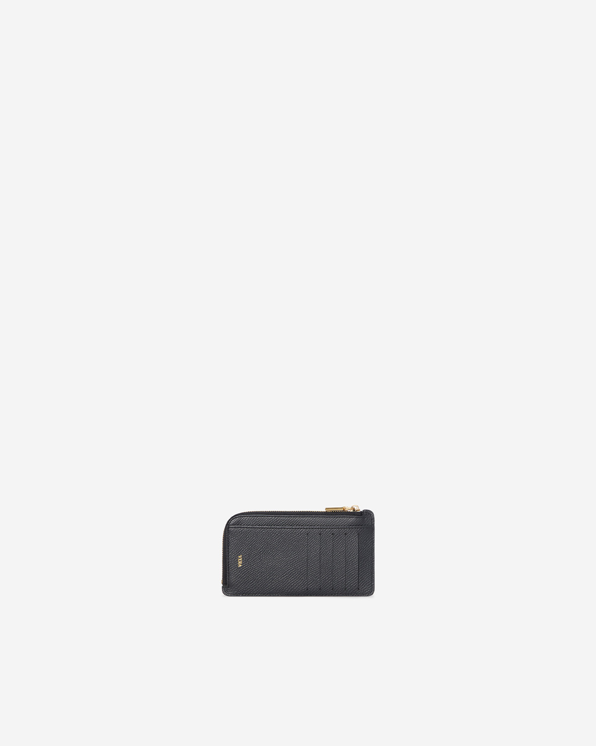 VERA Emily Long Card Holder in Powerful Black กระเป๋าใส่บัตรหนังแท้ ทรงยาว พร้อมช่องซิบ สีดำ