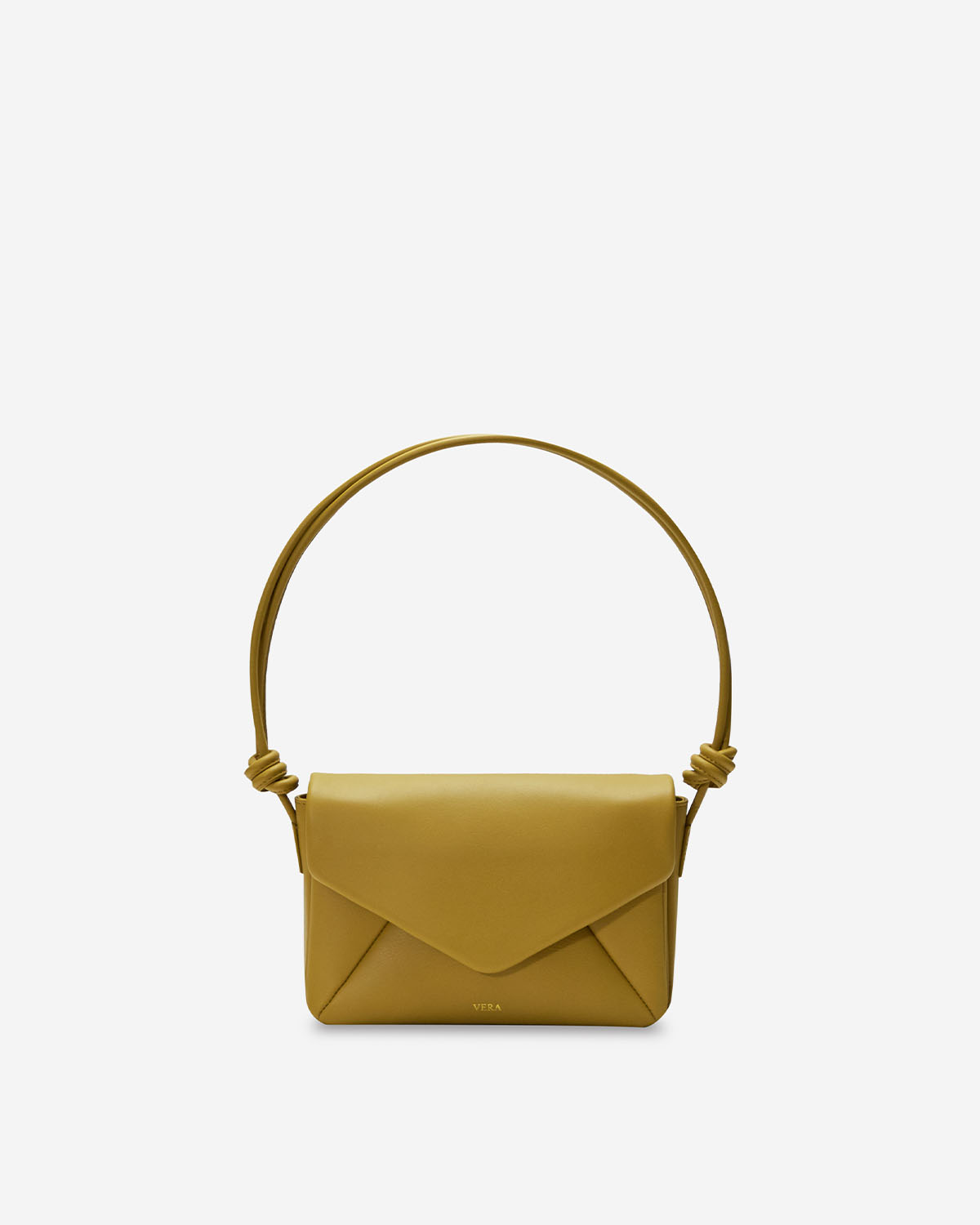 กระเป๋าสะพายข้างหนังแท้ VERA Enveloppe Leather Shoulder & Crossbody bag สี English Mustard