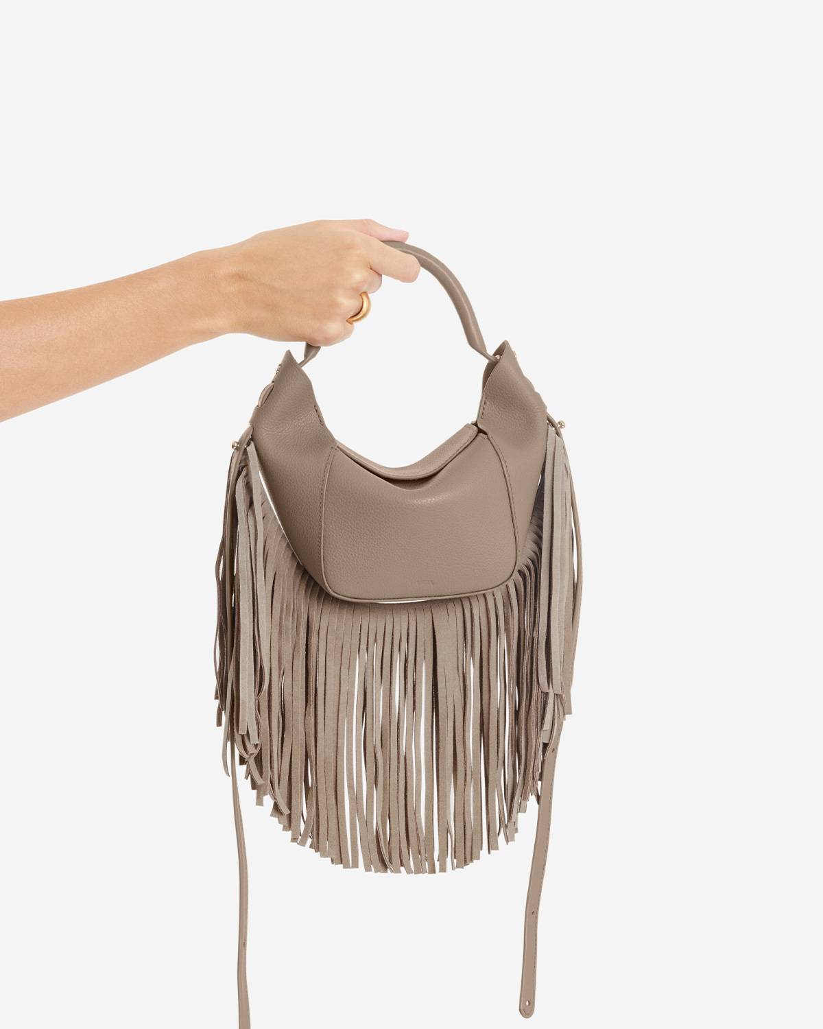 VERA Fringe in Taupe for Lundi 13