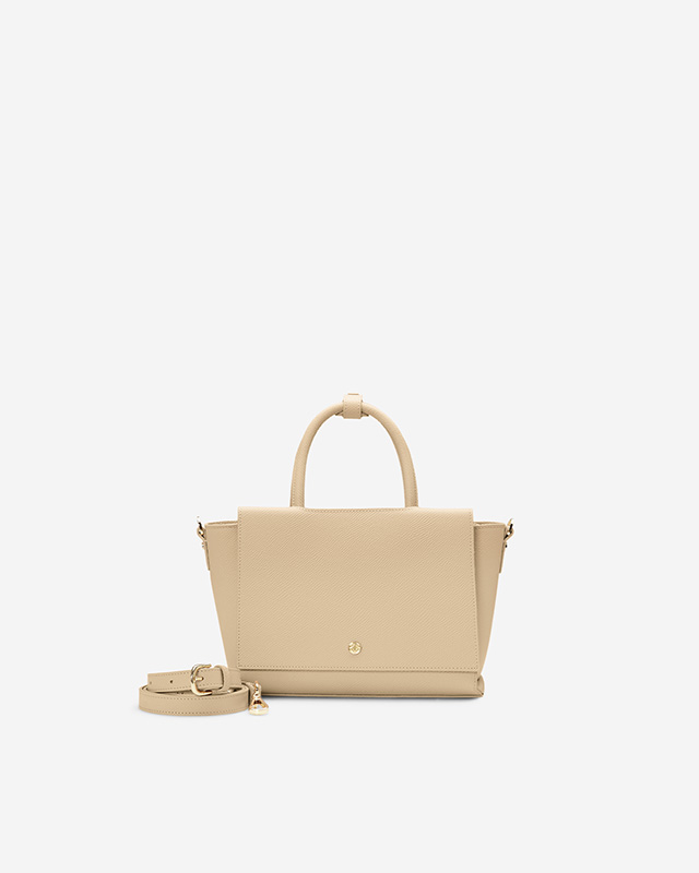 กระเป๋าถือหนังแท้ VERA Heidi Leather Handbag, ไซส์ 22 สี Sand
