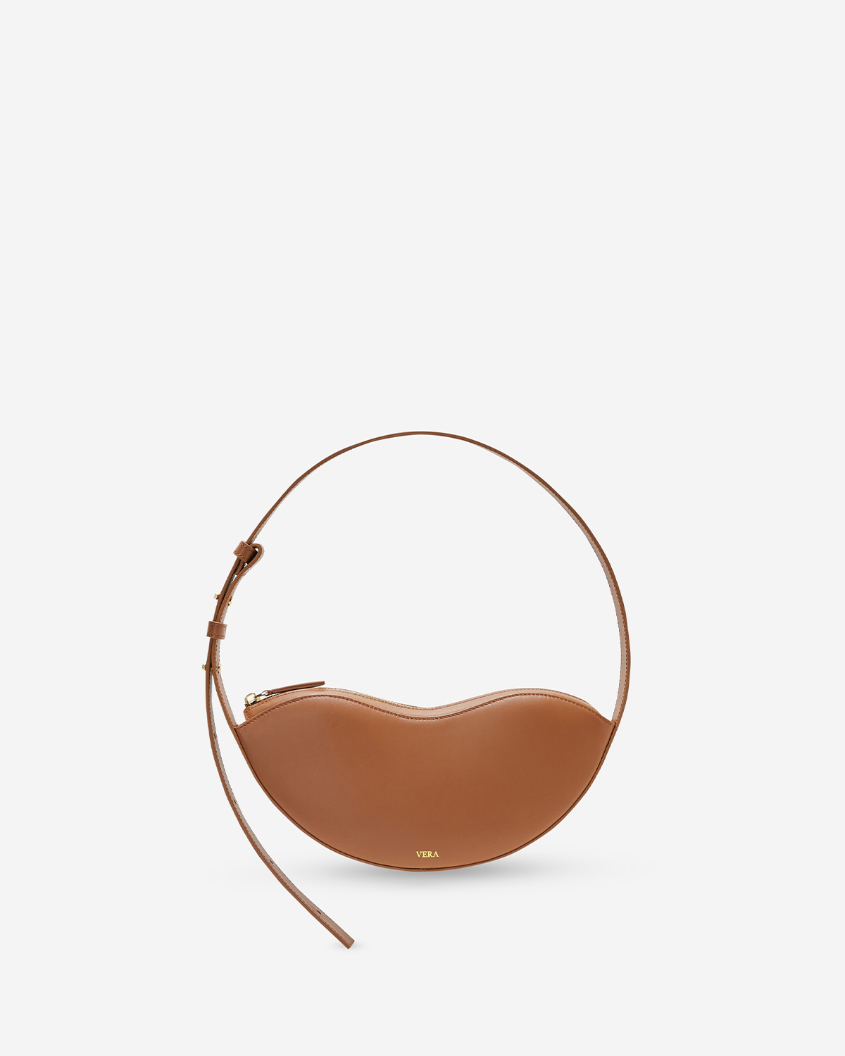 กระเป๋าคล้องไหล่หนังแท้ VERA Lips Leather Shoulder bag สี Brown Sugar