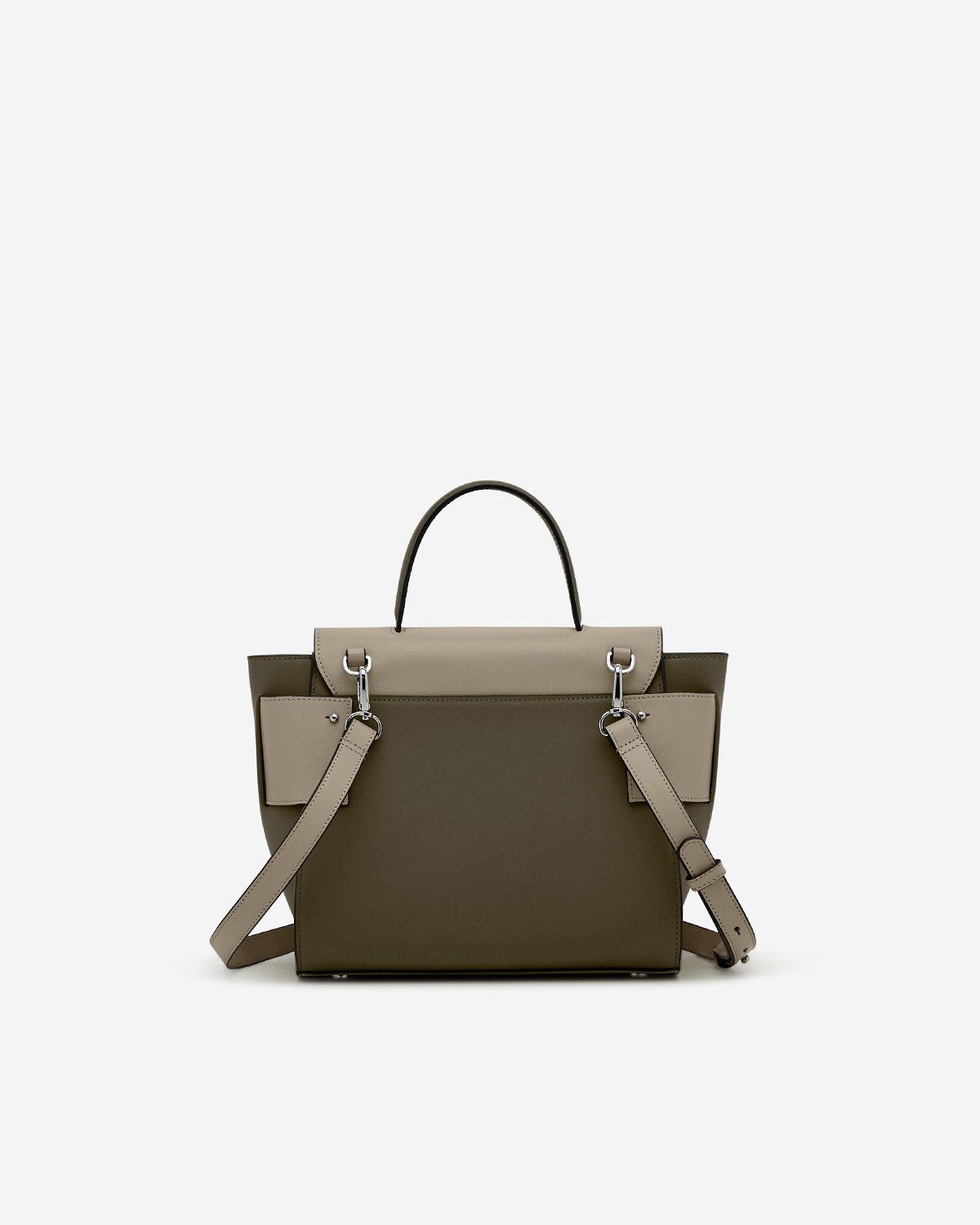 กระเป๋าถือหนังแท้ VERA Margo Leather Handbag, Size 24 สี Olive Green