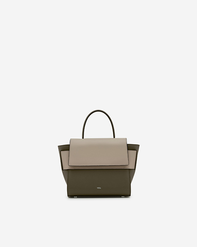 กระเป๋าถือหนังแท้ VERA Margo Leather Handbag, Size 20 สี Olive green