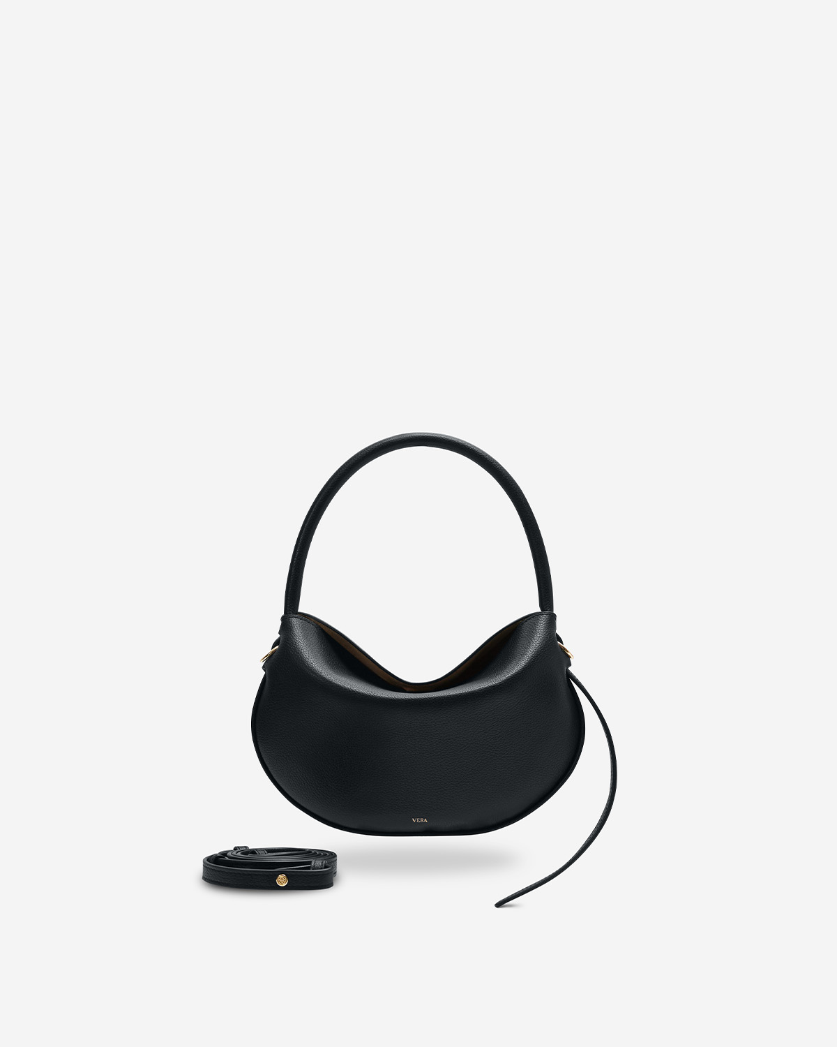 กระเป๋าคล้องไหล่ Shoulder bag หนังแท้ VERA Munne Leather Shoulder Bag สี Black