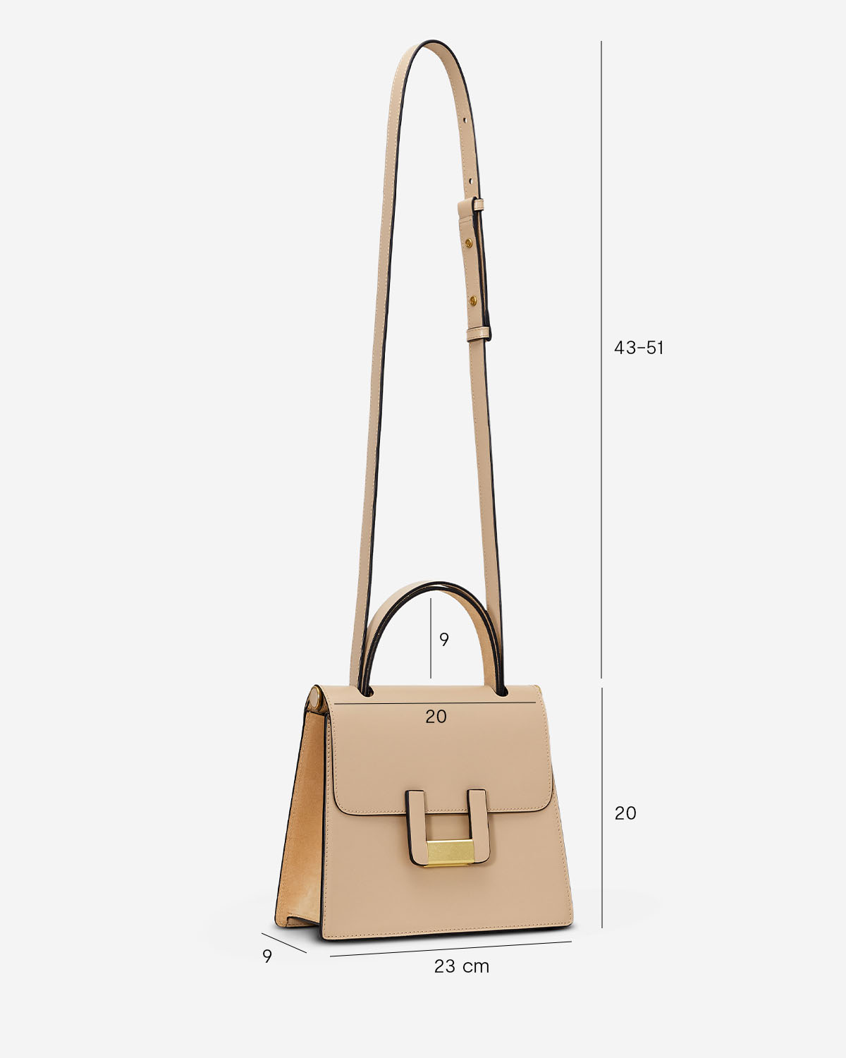 กระเป๋าคล้องไหล่ Shoulder bag หนังแท้ VERA U Edition Roof สี Gobi Desert