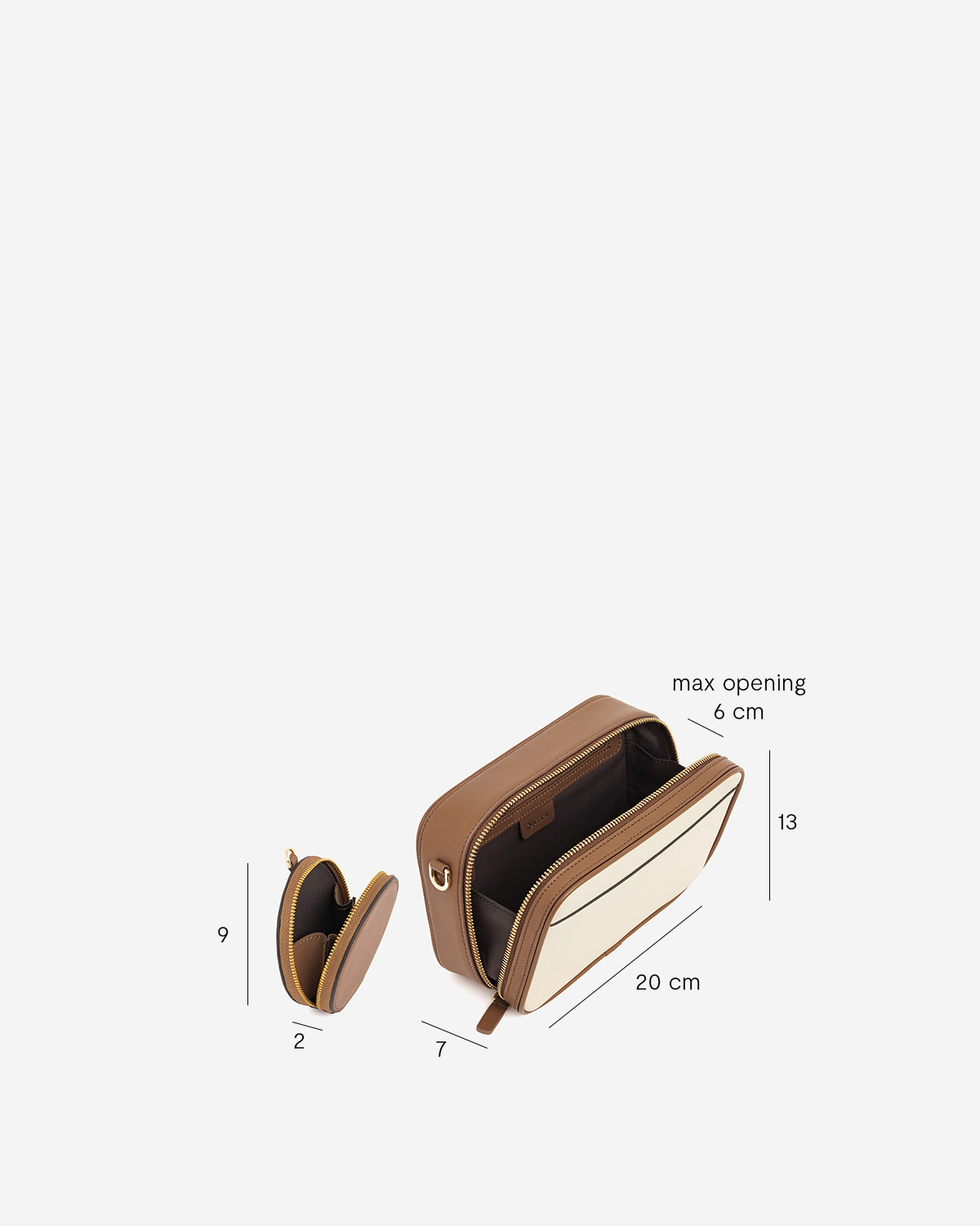 กระเป๋าสะพายข้างหนังแท้ VERA Snack Box Leather Crossbody bag สี Shokupan